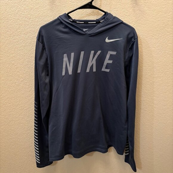 Nike Running Dri-Fit Hoodie - Blue - Mens Medium - Picture 1 of 2